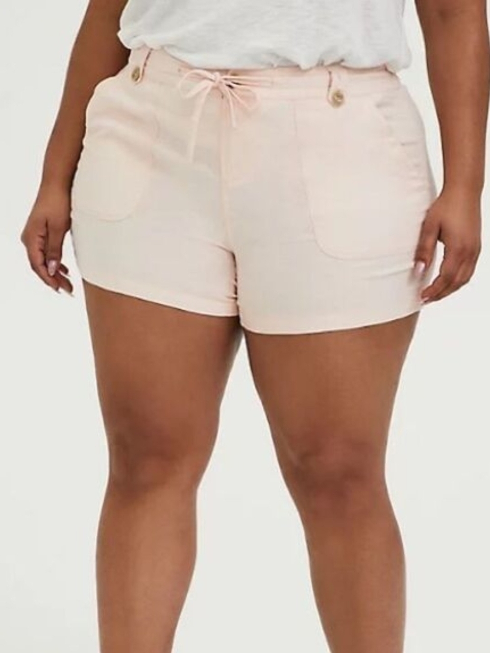 NWOT Torrid Blush Pink Linen Blend Mid-Rise Shorts Size 16